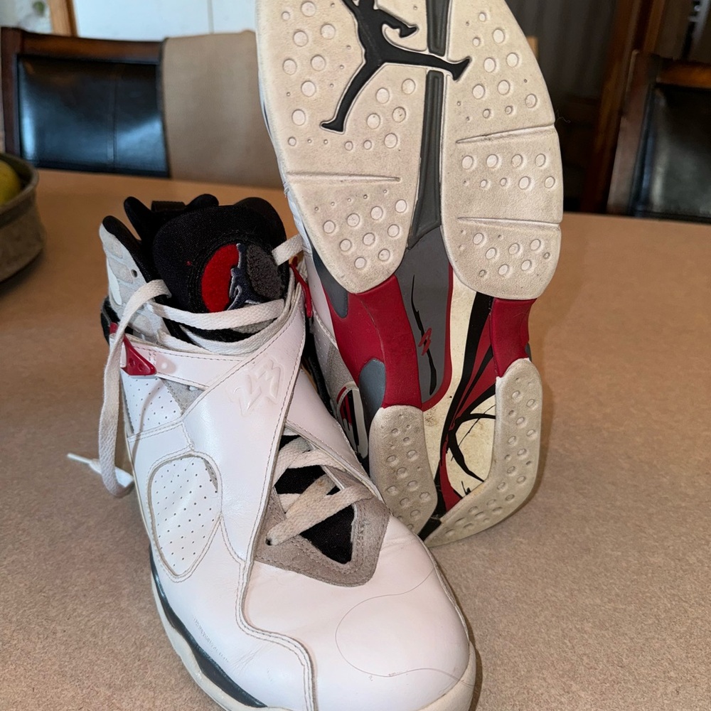 Air Jordan White and Red Sneakers
